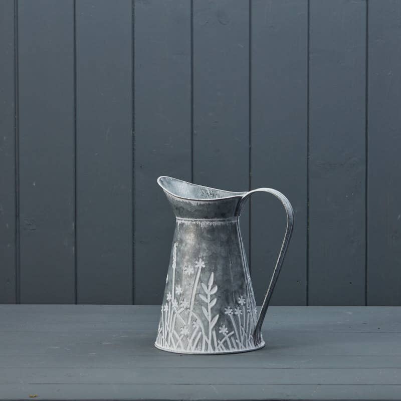 Rustic Zinc Meadow Decorative Jug 21cm - Cherish Home