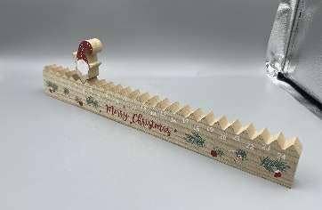 Santa Wooden Countdown Calendar Christmas Decoration - Reusable Advent Calendar for Holiday Home Decor - 39.5cm - Cherish Home