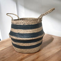 Seagrass Black Stripe Storage Basket - Cherish Home