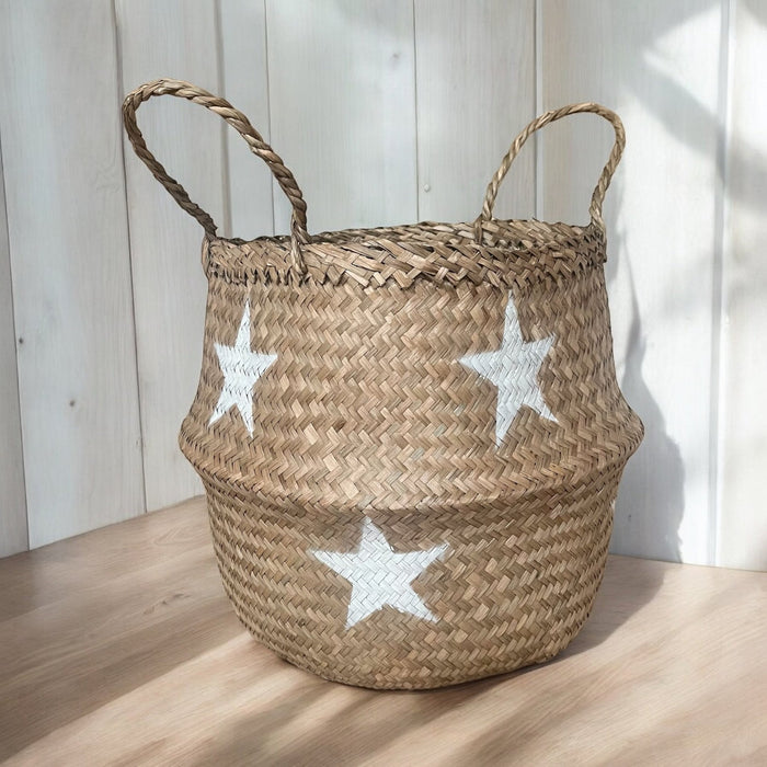 Seagrass White Star Storage Basket - Cherish Home