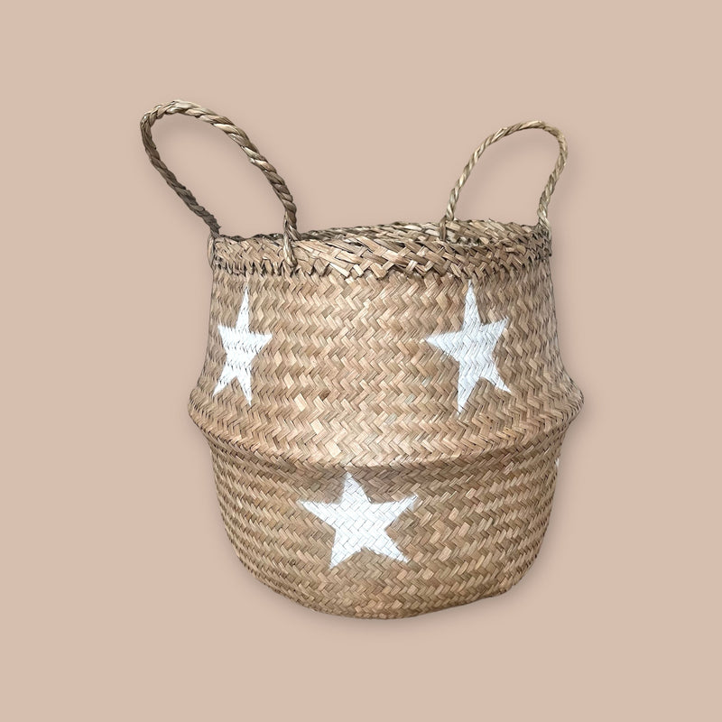 Seagrass White Star Storage Basket - Cherish Home