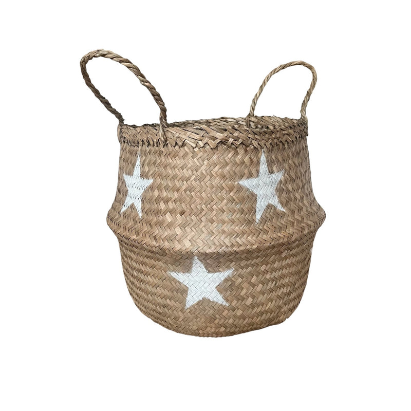 Seagrass White Star Storage Basket - Cherish Home