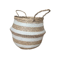 Seagrass White Stripe Storage Basket - Cherish Home