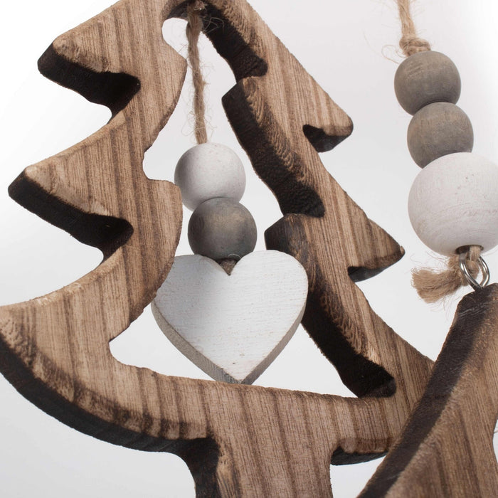 Set of 2 Hanging Cut - Out Christmas Tree Wicker Decorations - Cherish Home