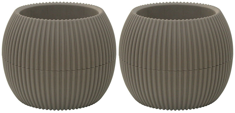 Set Of 2 Small Rippled Plant Pots Flower Pot 14cm Indoor' Outdoor Display Planter - Cherish Home