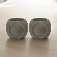 Set Of 2 Small Rippled Plant Pots Flower Pot 14cm Indoor' Outdoor Display Planter - Cherish Home