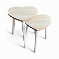 Set of 2 Wooden Heart Stools/Tables for Kids - Cherish Home