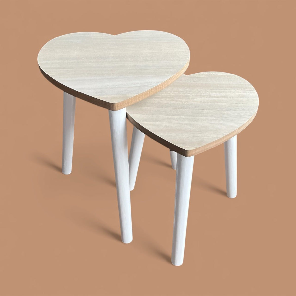 Set of 2 Wooden Heart Stools/Tables for Kids - Cherish Home