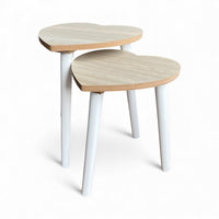 Set of 2 Wooden Heart Stools/Tables for Kids - Cherish Home