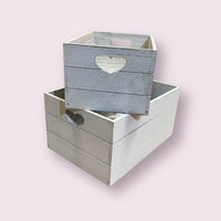 Set of 2 Wooden Rectangular Boxes - Cherish Home
