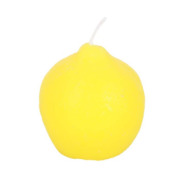 Set of 3 Lemon Shaped Candles - Unscented Yellow Fruit Candles for Home Decor - Cherish Home