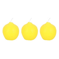 Set of 3 Lemon Shaped Candles - Unscented Yellow Fruit Candles for Home Decor - Cherish Home
