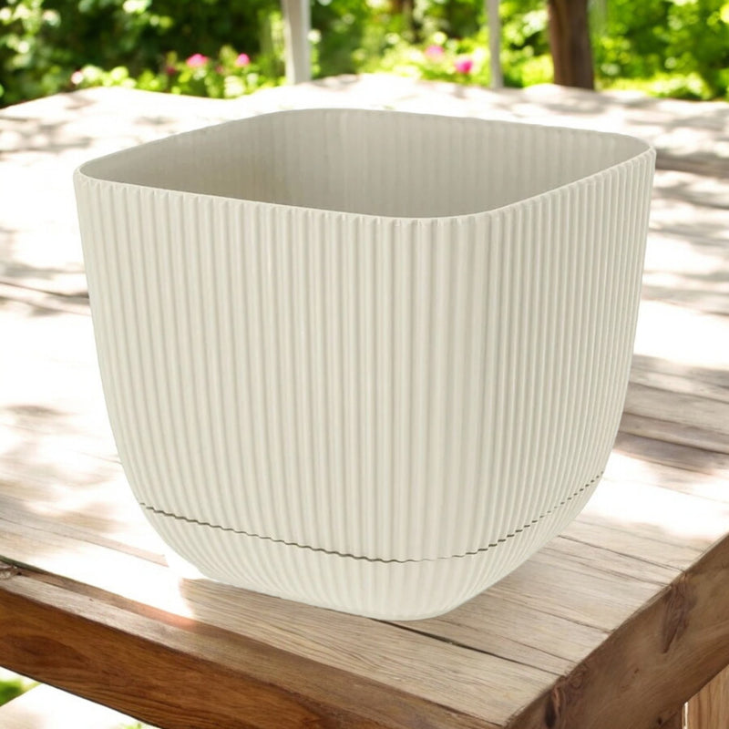4 litre plant pots Set Of 4 Square Flowerpot Planters Indoor Outdoor Plant Pots With Wate – Cherish Home
