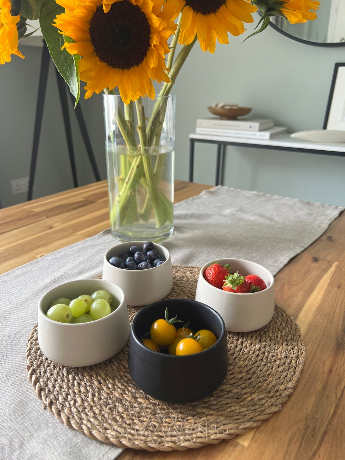 Set of 4 Tapas Bowls, ceramic small serving dishes for Dips, Olives & Appetisers - Cherish Home