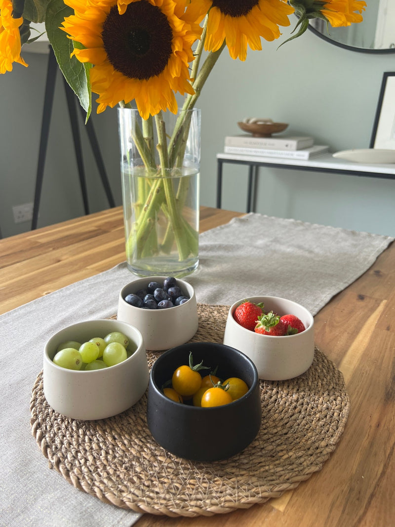 Set of 4 Tapas Bowls, ceramic small serving dishes for Dips, Olives & Appetisers - Cherish Home