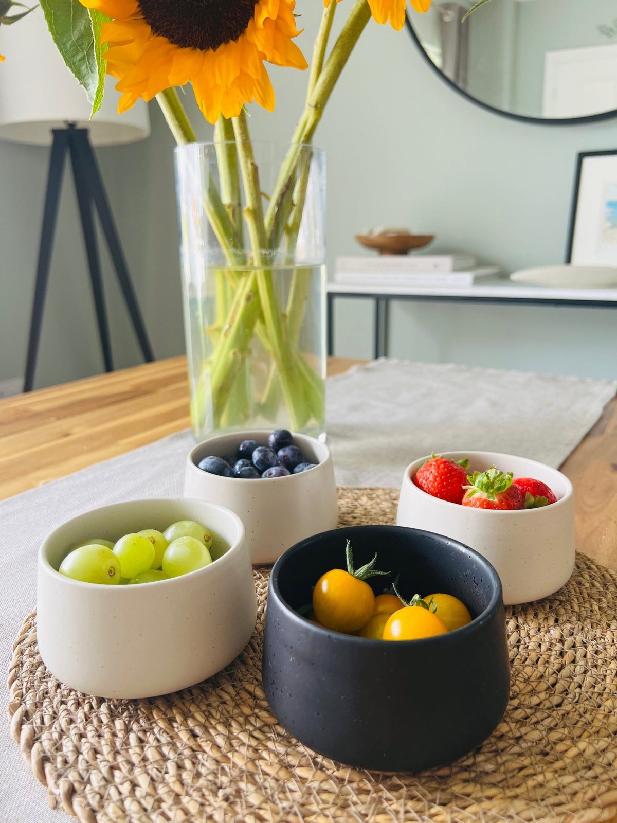 Set of 4 Tapas Bowls, ceramic small serving dishes for Dips, Olives & Appetisers - Cherish Home