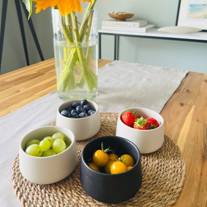 Set of 4 Tapas Bowls, ceramic small serving dishes for Dips, Olives & Appetisers - Cherish Home