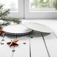 Silver Charger Plates Set 4 Round Christmas Dinner Plates Under Plates Braided - Cherish Home