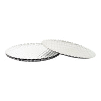 Silver Charger Plates Set 4 Round Christmas Dinner Plates Under Plates Braided - Cherish Home