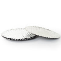 Silver Charger Plates Set 4 Round Christmas Dinner Plates Under Plates Braided - Cherish Home