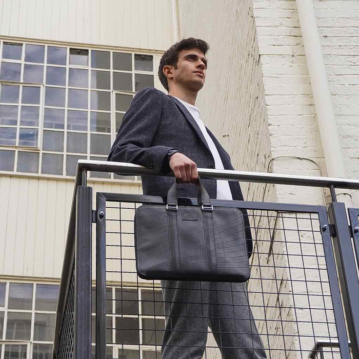 Slimline Upcycled Inner Tube Laptop Bag - Padded Vegan Shoulder Bag / Messenger Bag for 13" / 15" Laptops - Eco - Friendly & Waterproof - Cherish Home