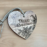 Small Christmas Wooden Heart Hanging Sign - Cherish Home