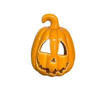 Small Orange Carved Pumpkin Lantern with tealight - Cherish Home