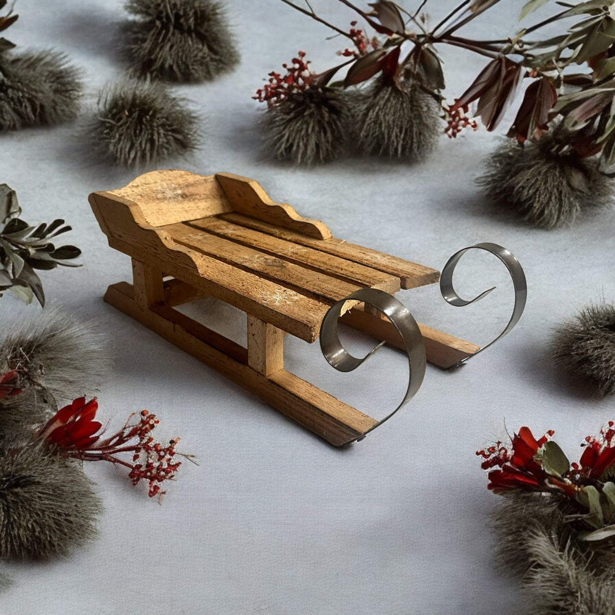 Snowflake Wood Sleigh - Cherish Home