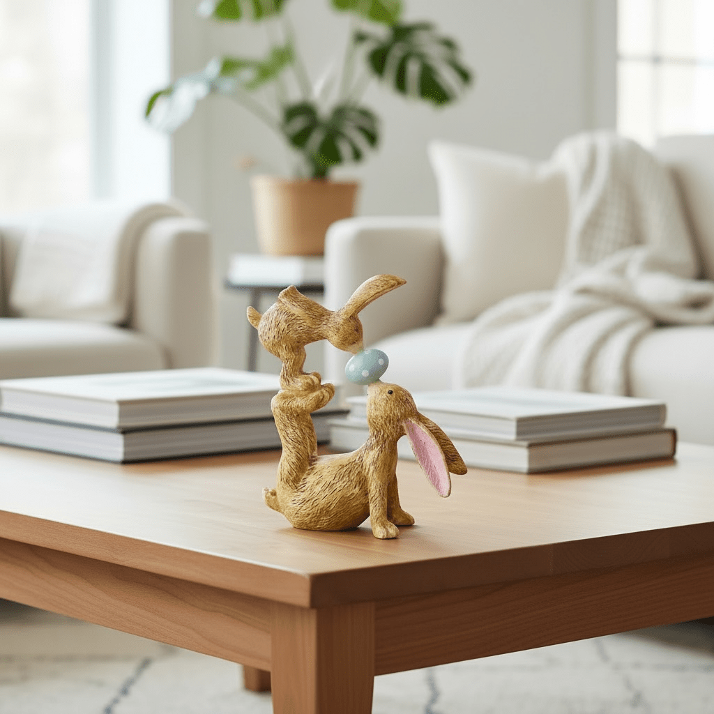 Spring Bunnies Bella & Button ‘Easter Kisses’ Figurine 11cm - Cherish Home