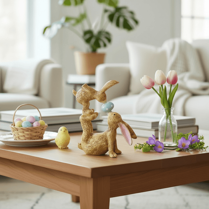 Spring Bunnies Bella & Button ‘Easter Kisses’ Figurine 11cm - Cherish Home