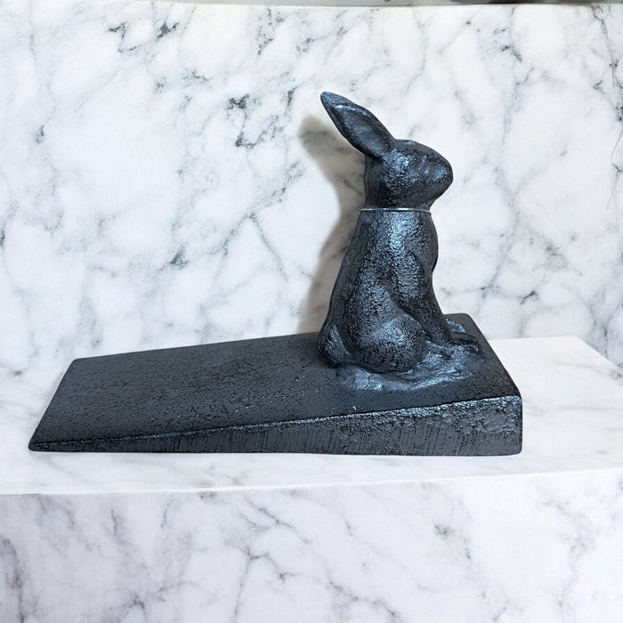 Spring Cast Iron Black Rabbit Door Stop - Cherish Home