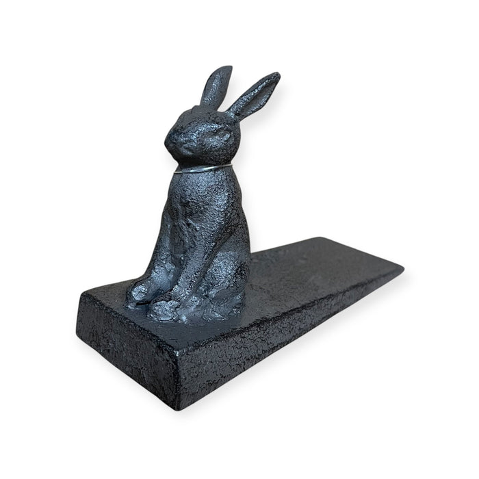 Spring Cast Iron Black Rabbit Door Stop - Cherish Home