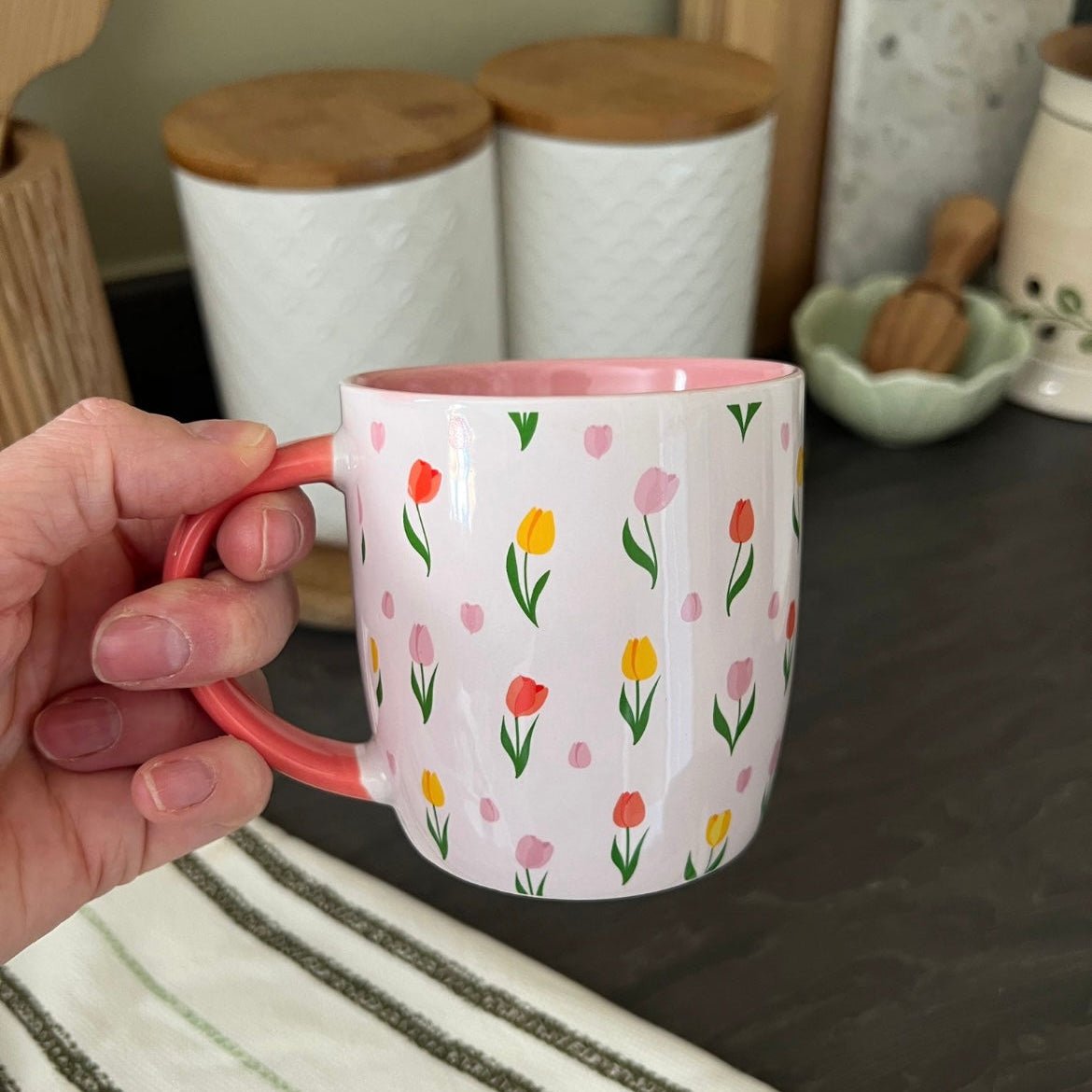 Spring Tulip Print Mug Spring Mug Birthday Gift in box - Cherish Home