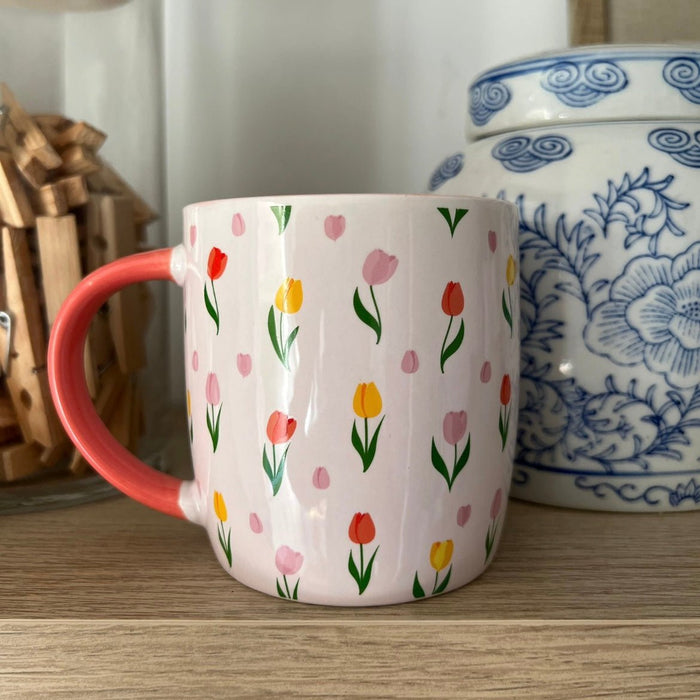 Spring Tulip Print Mug Spring Mug Birthday Gift in box - Cherish Home