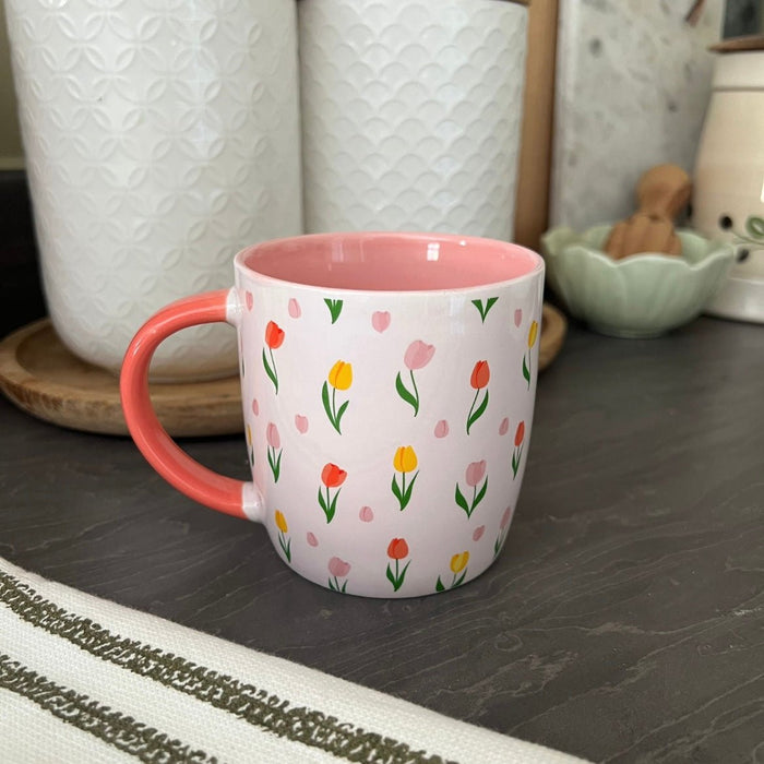 Spring Tulip Print Mug Spring Mug Birthday Gift in box - Cherish Home