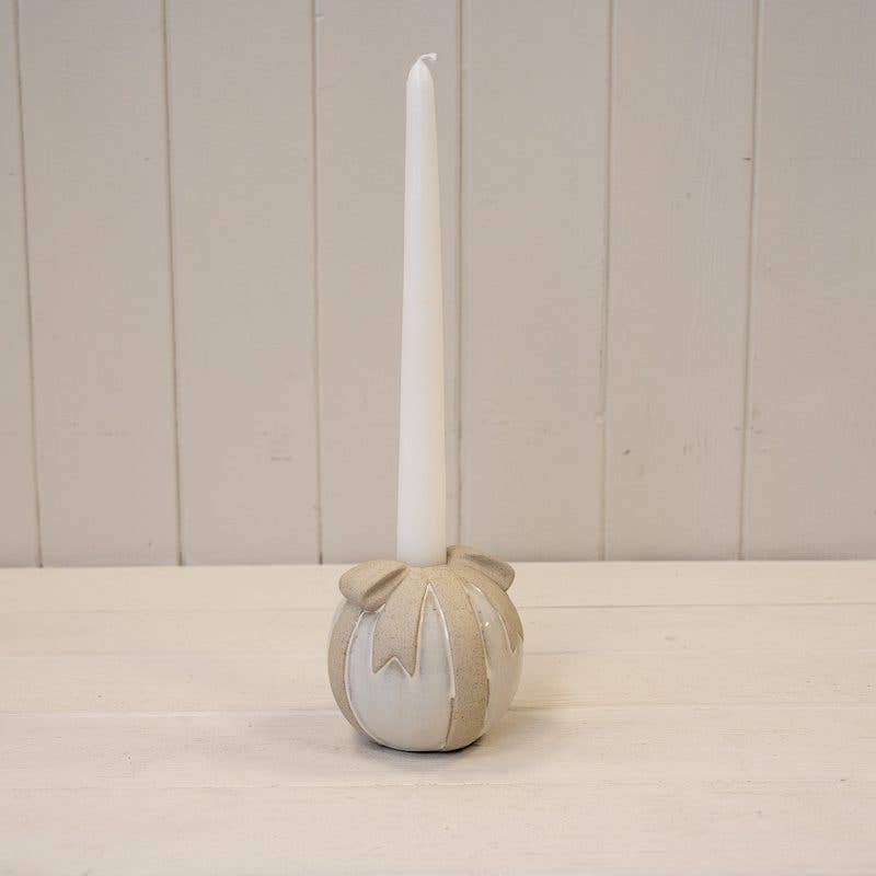 Stone Glazed Ceramic Bauble Candle Holder - Cherish Home