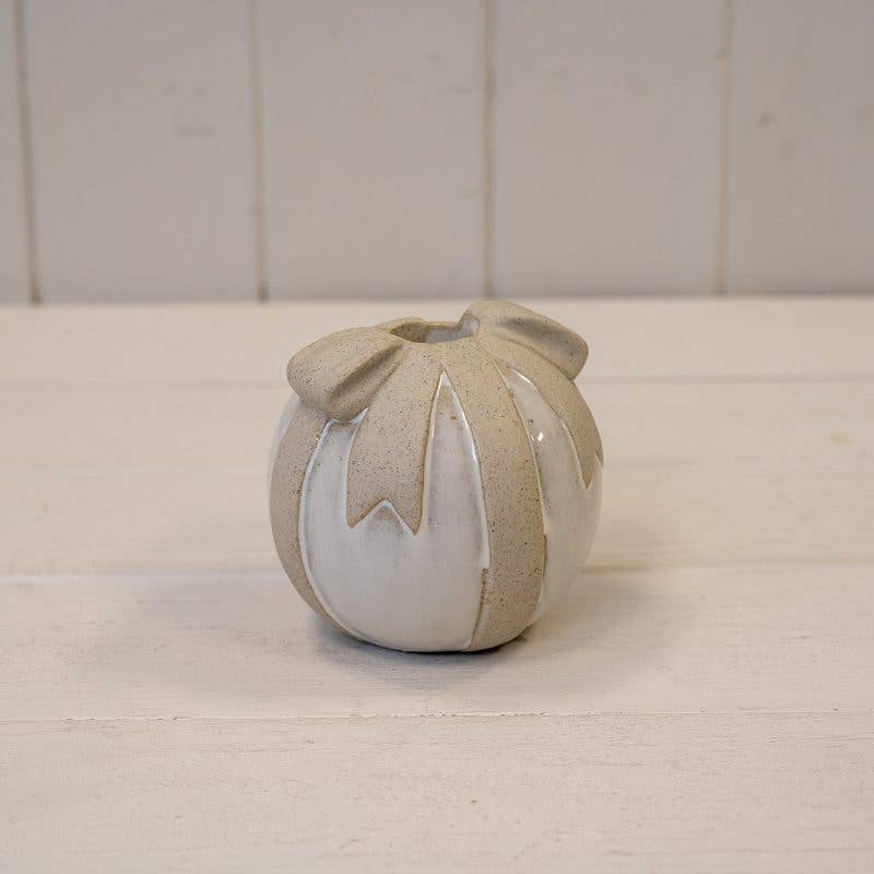 Stone Glazed Ceramic Bauble Candle Holder - Cherish Home