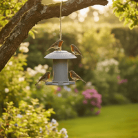 Sustainable Bamboo Bird Feeder Plastic - Free & Vegan Lightweight Bird Station Year - Round Use - Cherish Home