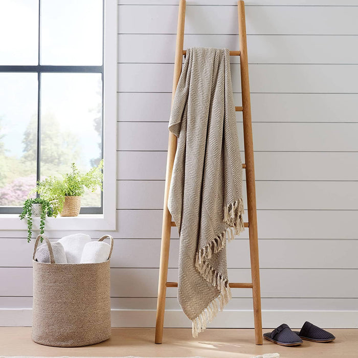 Sustainable Cotton Throw - Super Soft Decorative Blanket for Sofa, Bed & Home Decor, all - season comfort - Cherish Home