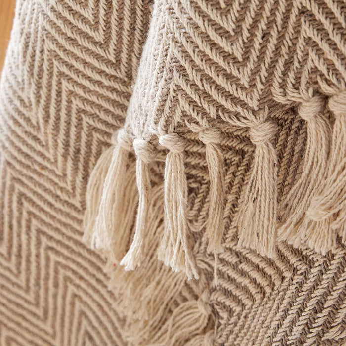 Sustainable Cotton Throw - Super Soft Decorative Blanket for Sofa, Bed & Home Decor, all - season comfort - Cherish Home