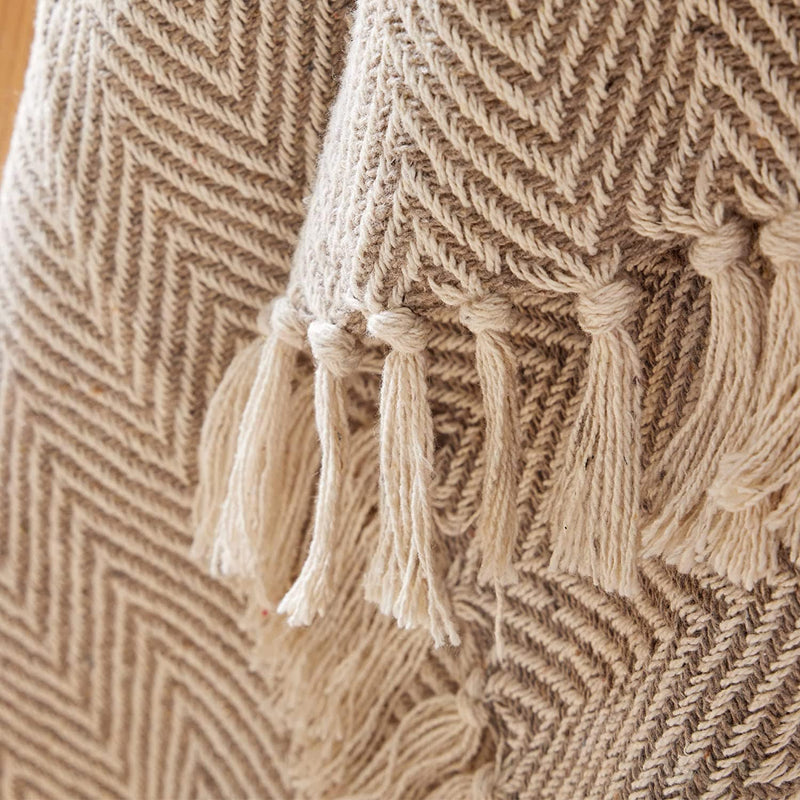 Sustainable Cotton Throw - Super Soft Decorative Blanket for Sofa, Bed & Home Decor, all - season comfort - Cherish Home