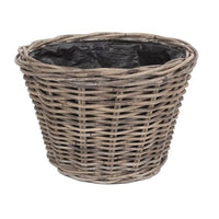 Tapered Rattan Round Planter with Plastic Lining - Cherish Home