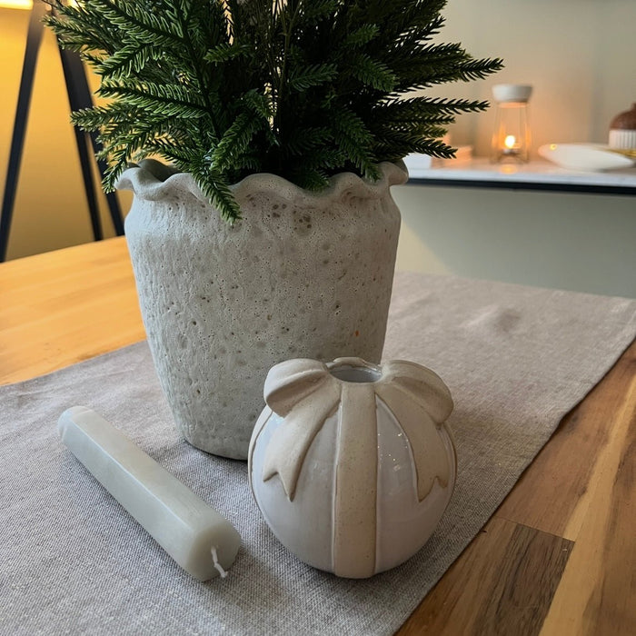 Textured Ceramic Bauble Candle Holder - Cherish Home