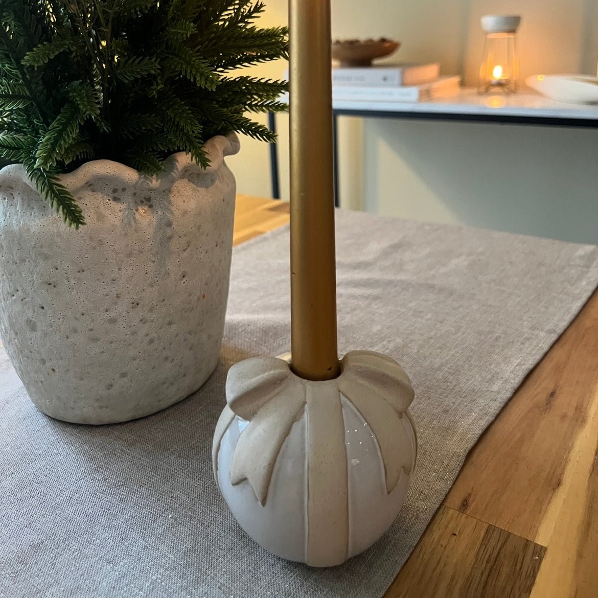 Textured Ceramic Bauble Candle Holder - Cherish Home