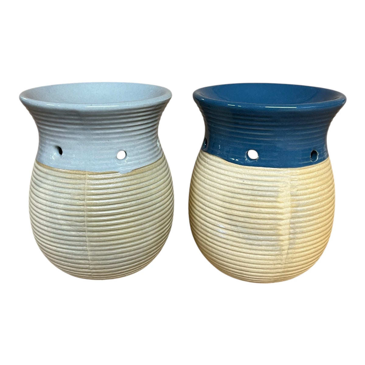 Textured Ribbed Oil & Wax Warmer - 10cm - Set of 2 - Cherish Home