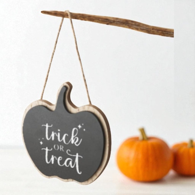 Trick or Treat Small Black Hanger - Spooky Halloween Wall & Door Decor - Cherish Home