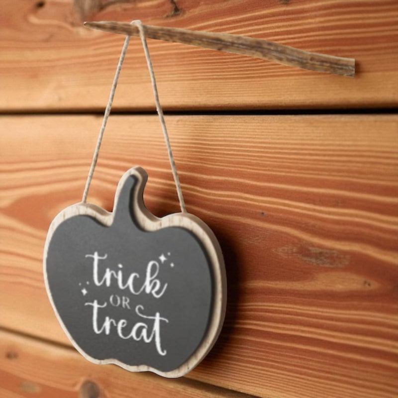 Trick or Treat Small Black Hanger - Spooky Halloween Wall & Door Decor - Cherish Home