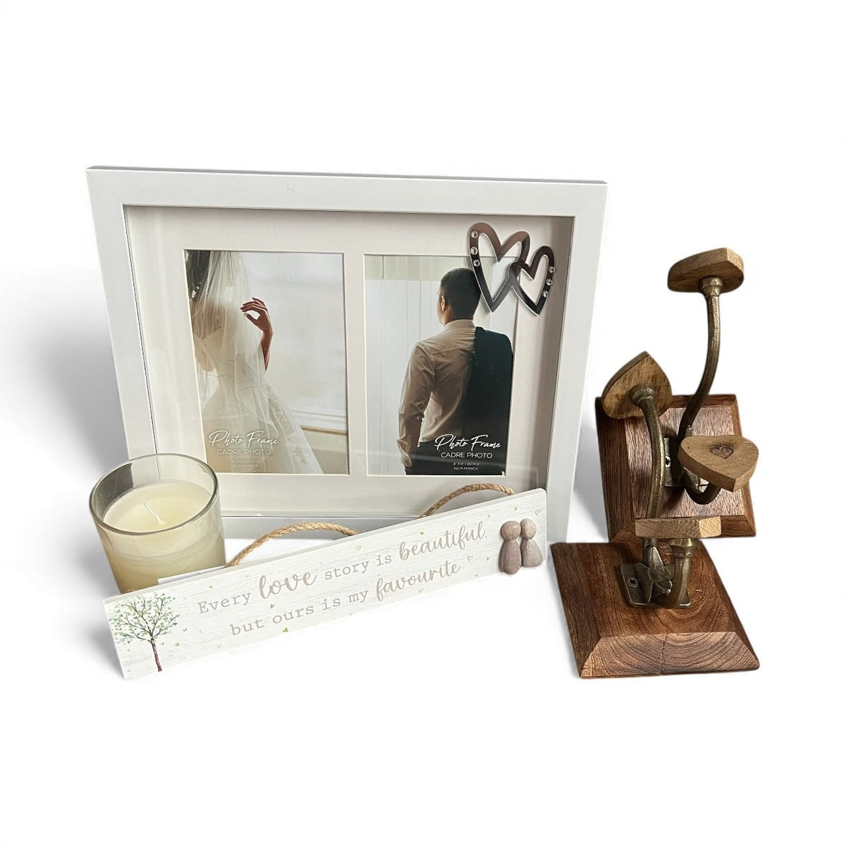 Unique Wedding Gift: "Our Story" Plaque, Heart Frame & Home Decor Set - Cherish Home