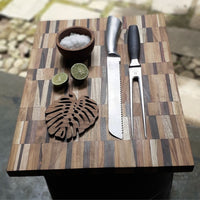Upcycled End Grain Cutting Board - Pattern E, Artisan Wood Chopping Block for Kitchen, Durable & Eco - Friendly - Cherish Home