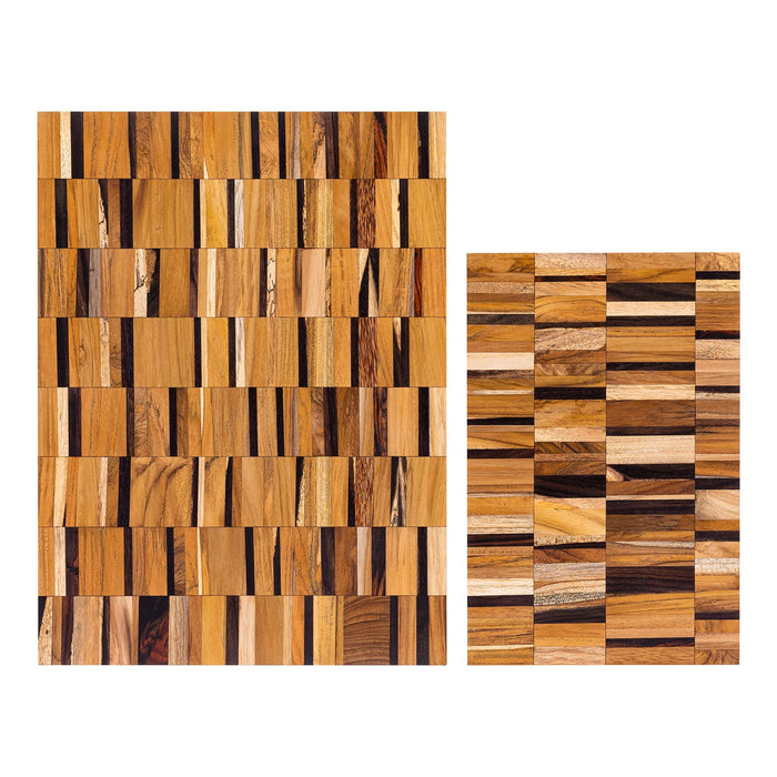 Upcycled End Grain Cutting Board - Pattern E, Artisan Wood Chopping Block for Kitchen, Durable & Eco - Friendly - Cherish Home